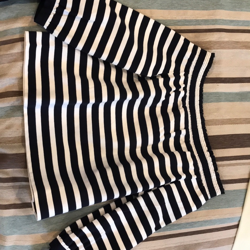 Jcrew navy & white stripe off the shoulder top xs